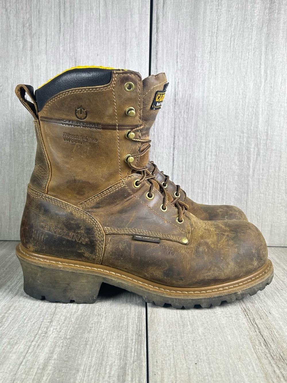 Carolina Logger Insulated Work Boot 600g Steel Toe EH Brown Leather Men Size 9.5